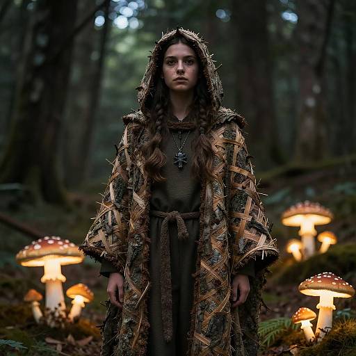 Forest Druid with Glowing Mushrooms