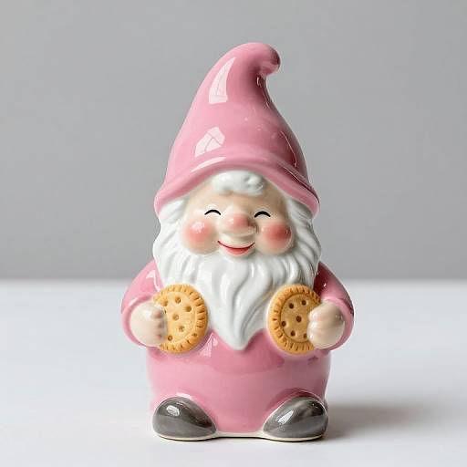 Cute Pink Gnome Cookie Jar