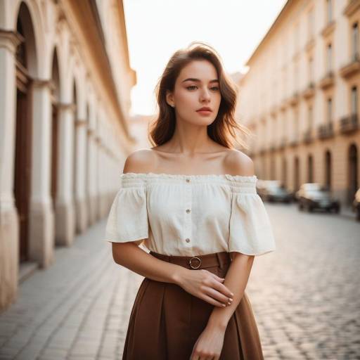 Fashionable woman in European street