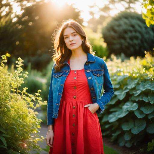 Young Woman in Sunlit Garden Aesthetic