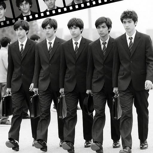 Young Men in Suits with Briefcases