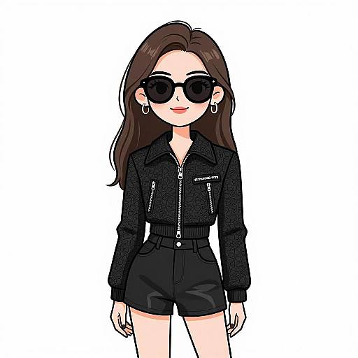 Chic Woman in Black Fashion