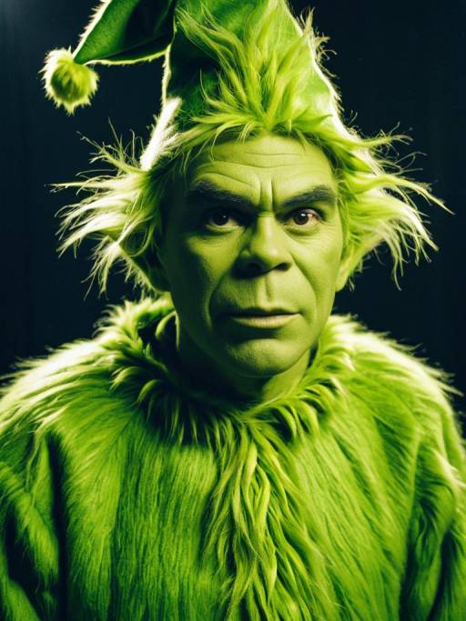 Photorealistic Grinch Costume Portrait