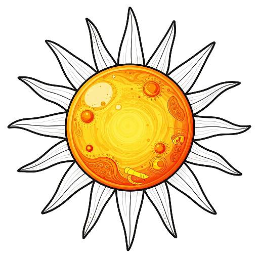 Realistic Sun Coloring Page