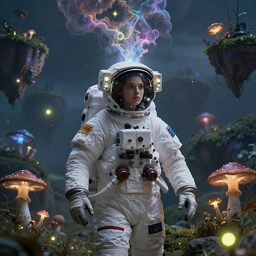 Young Astronaut Double Exposure Dreamscape