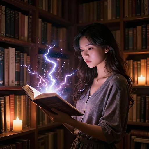 Celestial Librarian with Radiant Book