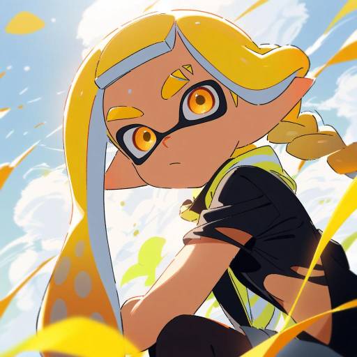 Illustration of Agent 3 (splatoon 3), splatoon (series) in the style of Kerorira