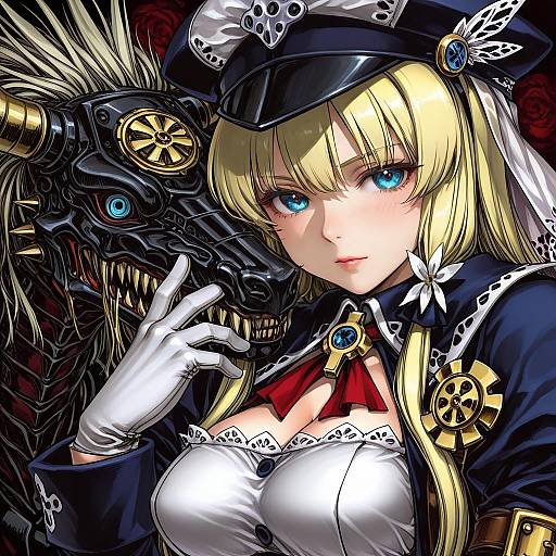 Illustration of Gunner 2 (sekaiju), sekaiju no meikyuu in the style of Ameyama denshin