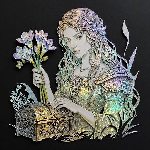 Ultra-Detailed Gothic RPG Line Art