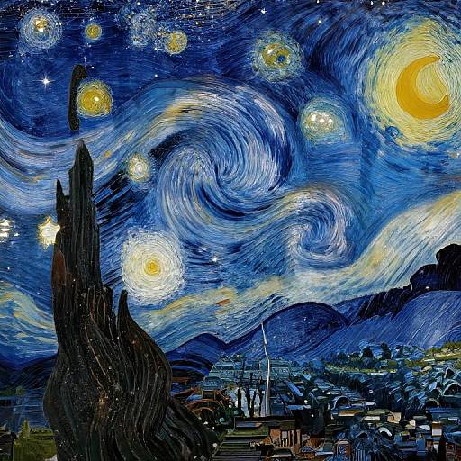 Vibrant digital painting of Vincent van Gogh's 