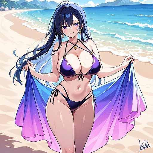 Woman in Bikini on Tropical Beach