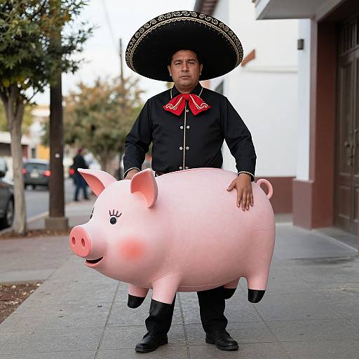 Mexican Piggyback Costume Scene