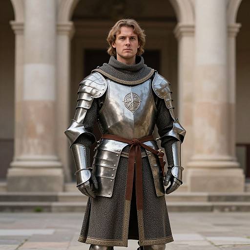 Medieval Man in Armor Costume