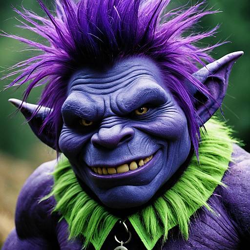 Purple-Haired Troll with Green Collar
