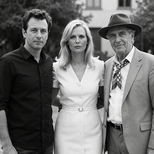 Monochrome Portrait of Three Individuals