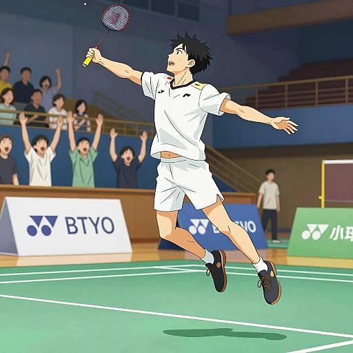 Dynamic Badminton Smash Anime Style