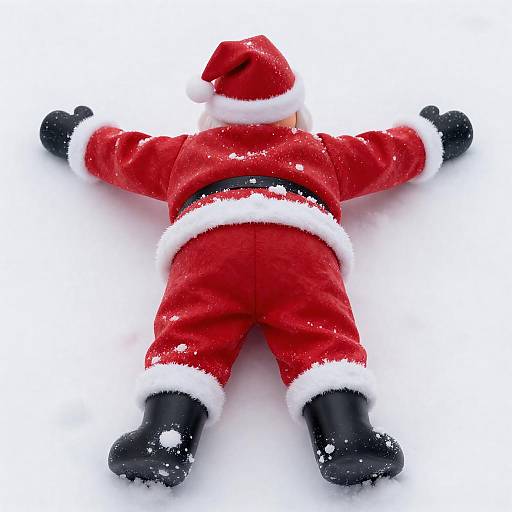 Santa Claus in Snowy Winter Landscape