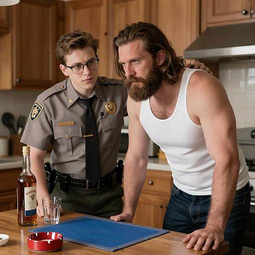 Intense Moments in a Rustic Kitchen