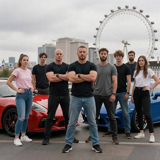 Urban Group Portrait with Cars
