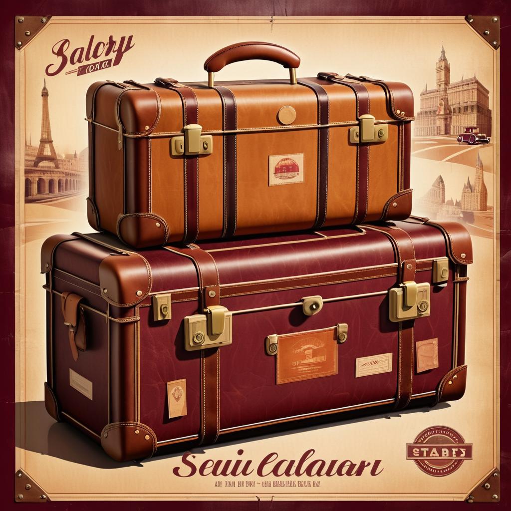 Nostalgic Vintage Suitcase Travel Poster