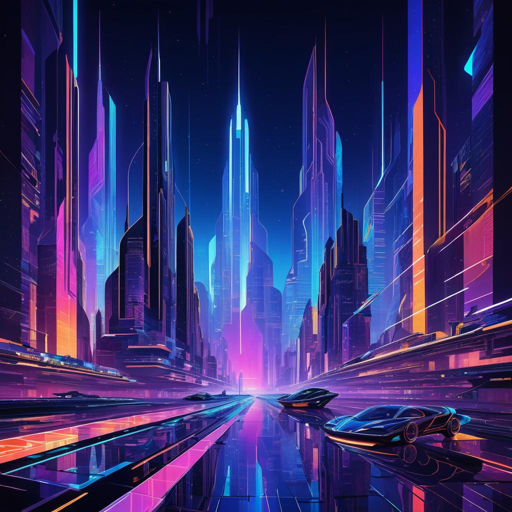 Futuristic Neon Cityscape Vision