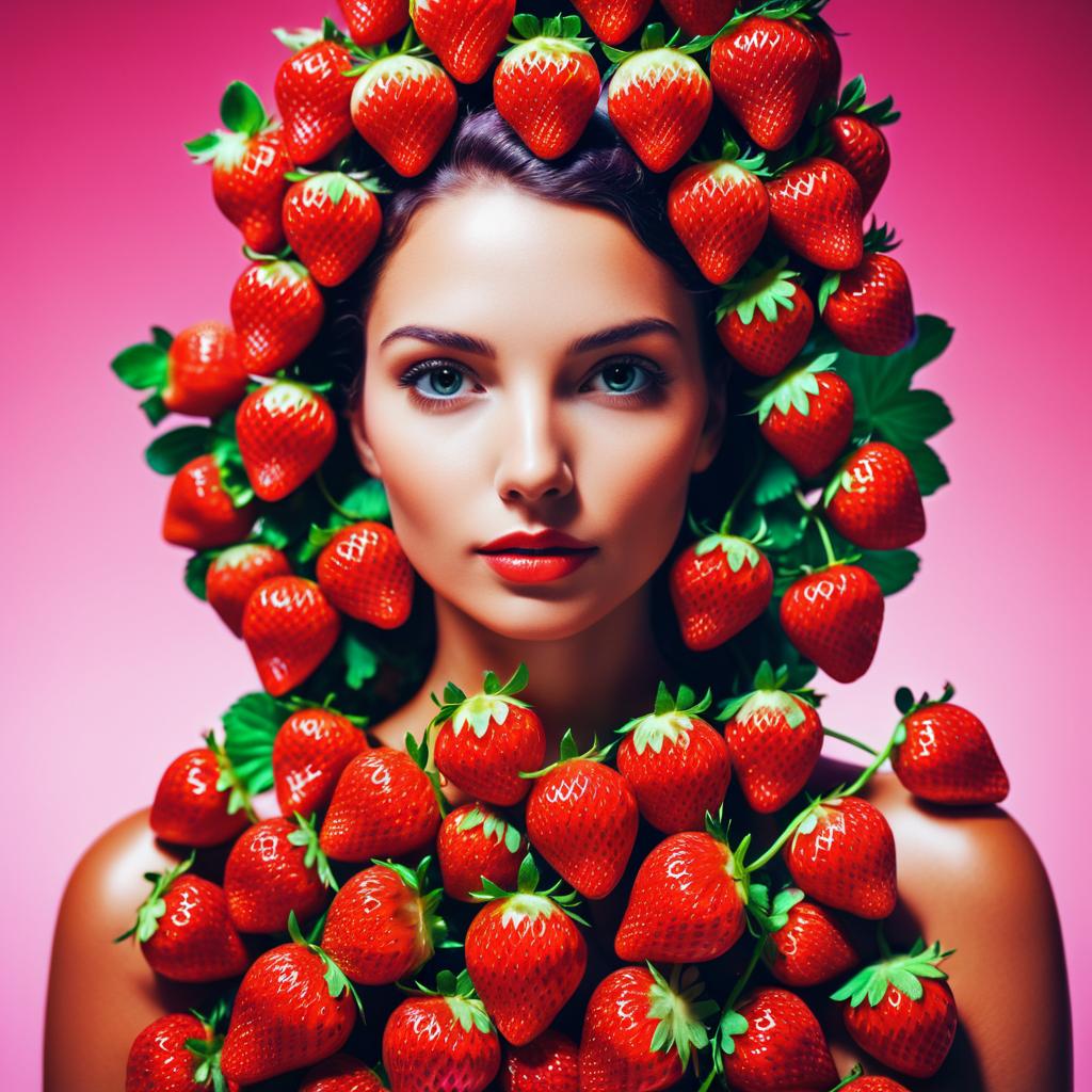 Strawberry-Inspired Vibrant Portrait Photography