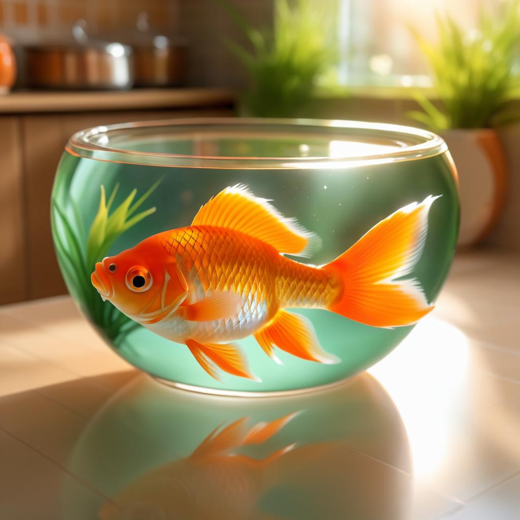 Cozy Goldfish in a Ceramic Bowl