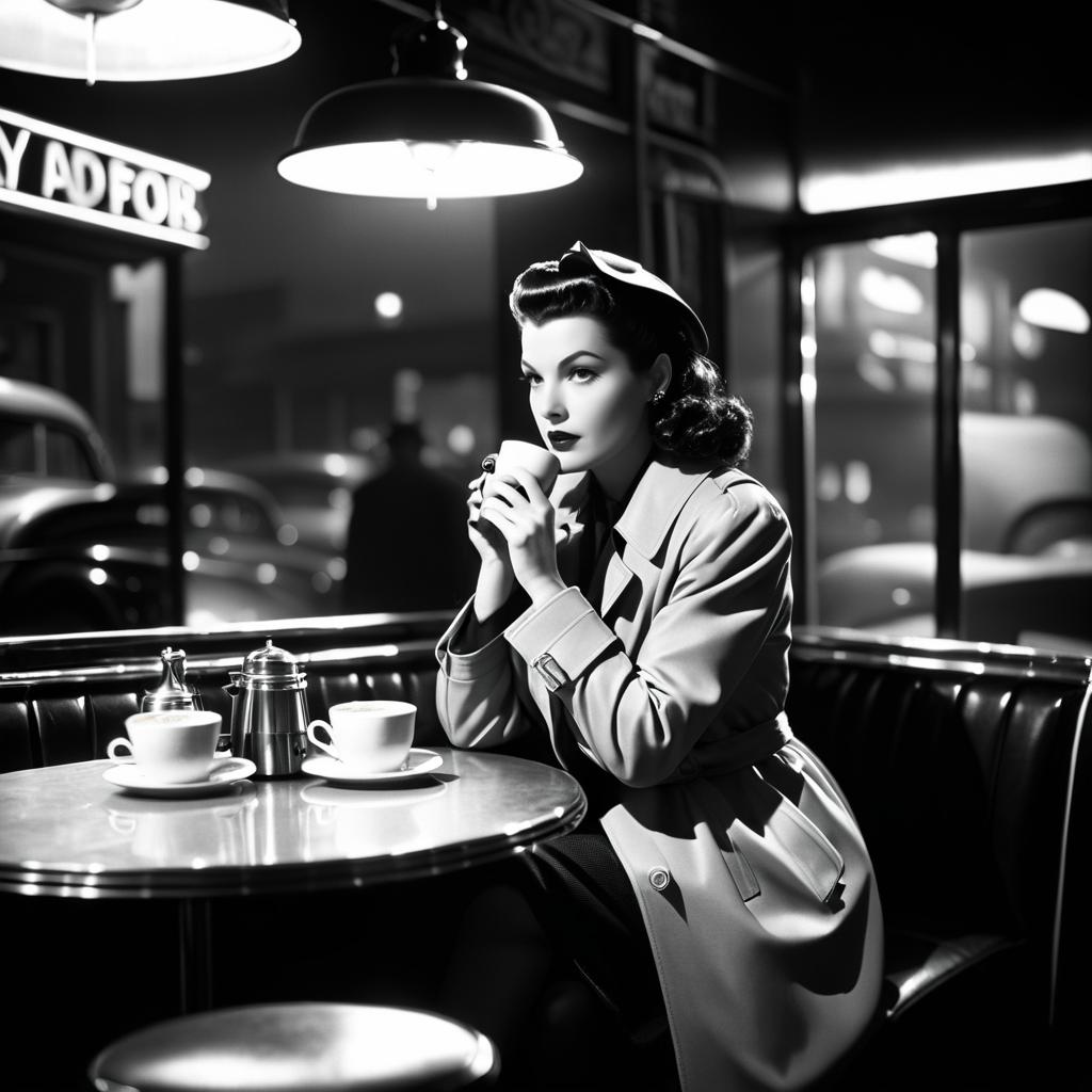 Classic Film Noir Diner Scene