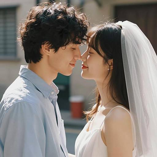 Intimate Embrace in Soft Sunlight