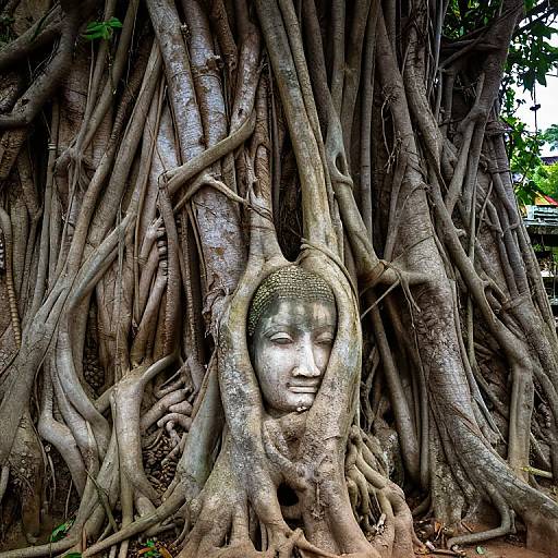 Eternal Stone Statues Embraced by Nature