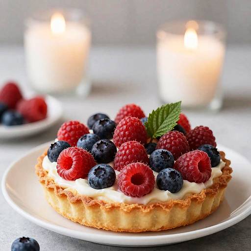 Raspberry Mixed-Berry Tart with Candle