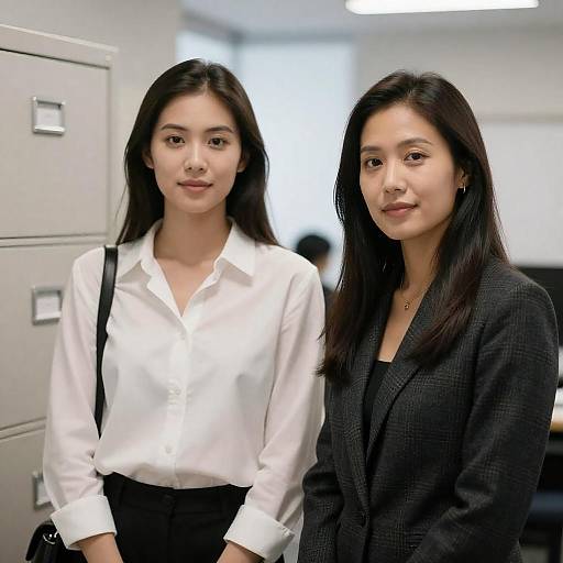 Bright Office Portrait of Two Women