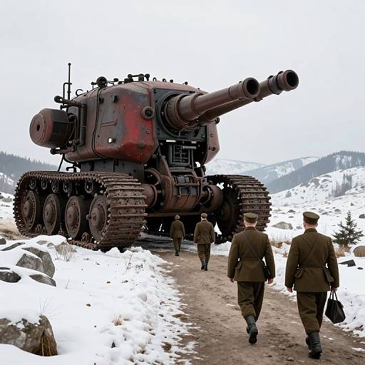 Soviet Soldiers and Steampunk War Machine