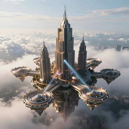 Mystical Floating Cloud City View