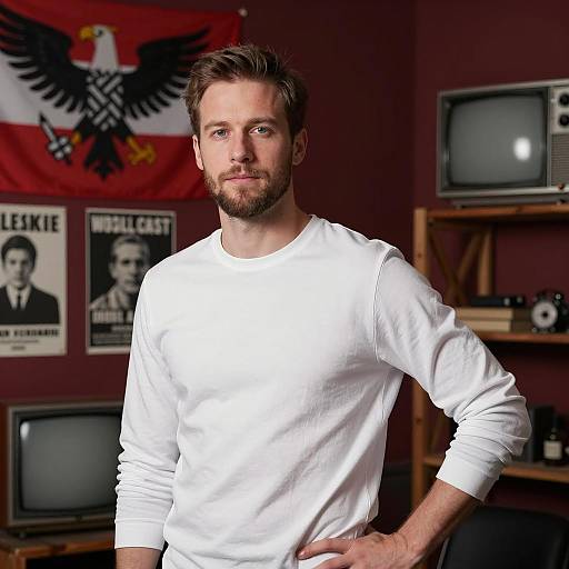 Man in Vintage Setting with Dark Aesthetics