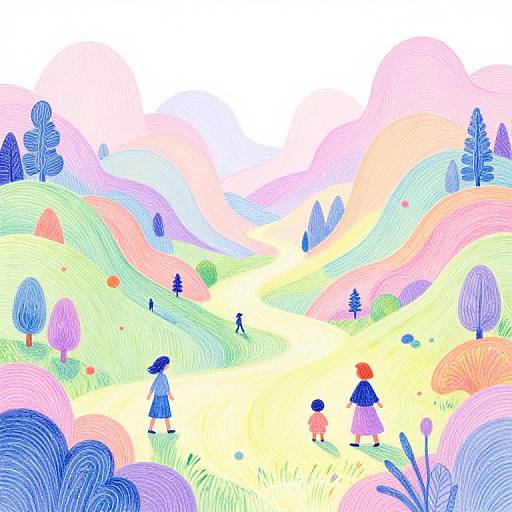 Whimsical Surreal Doodle Landscape Art