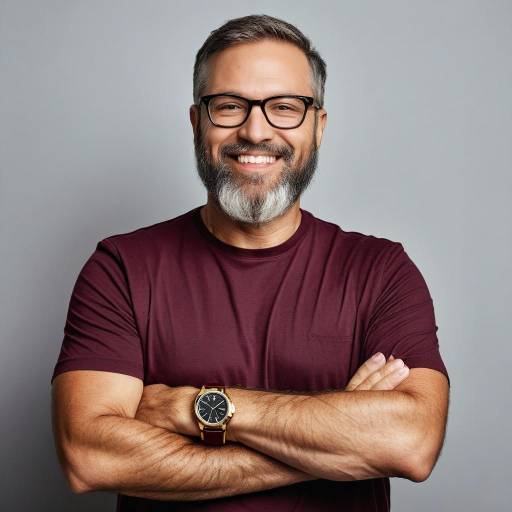 Smiling Confident Man Portrait in Maroon
