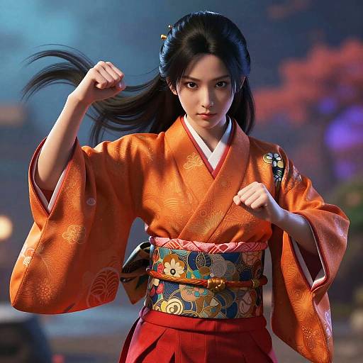 Vibrant Cinematic Portrait of Hyuuga Hanabi