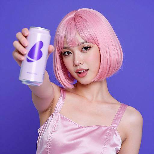 Vibrant Y2K Hyperpop Woman Portrait