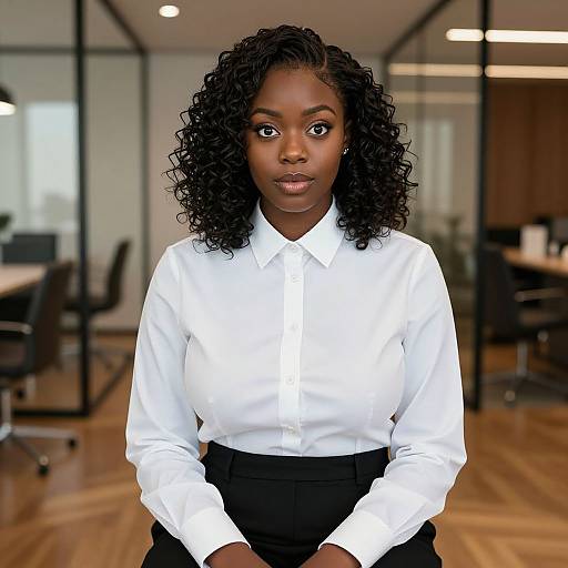 Confident Woman in Chic Office Attire