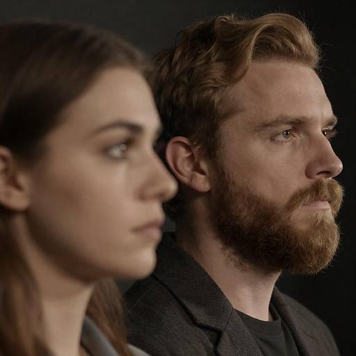 Serious Couple Portrait in Warm Light
