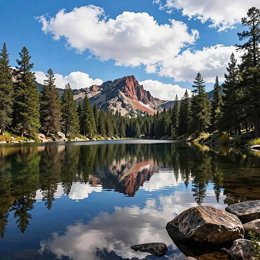 Vibrant Serene Mountain Lake