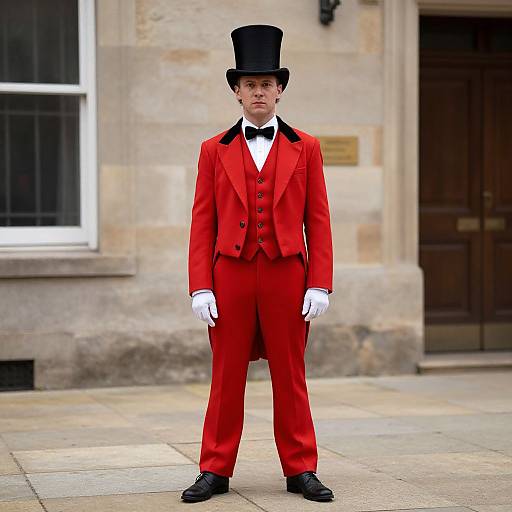 Victorian Music Hall Gentleman in Red