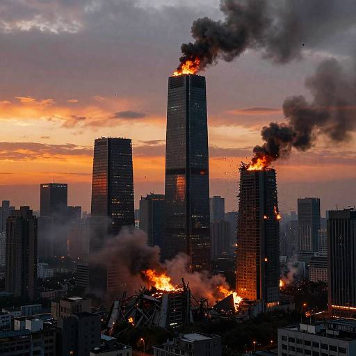 Dystopian Futuristic City Collapse