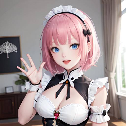 Ultra-Detailed Anime Girl in Maid Costume
