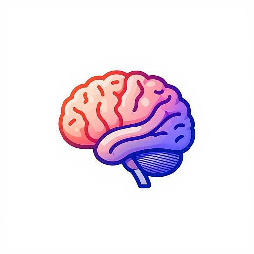 Colorful AI Brain with Graph Icon
