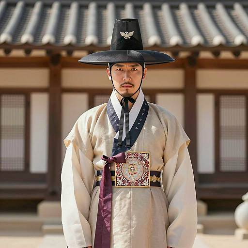 Elegant Ancient Attire in Sunlit Setting