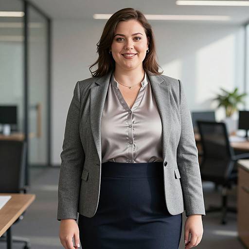 Confident Plus Size Woman in Office Wear