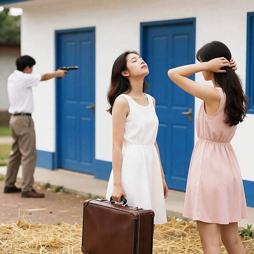 Dynamic Outdoor Scene with Three Individuals