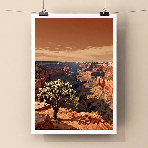 Spring Canyon Poster with Earthy Tones